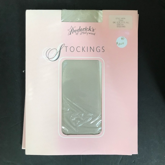 NEW - Fredericks of Hollywood Stockings White Ivory #994 - Lot of 3 - One size - Picture 4 of 8